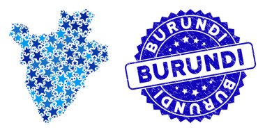 Mavi Yıldız Burundi Harita Bileşimi ve Tehlike Mührü