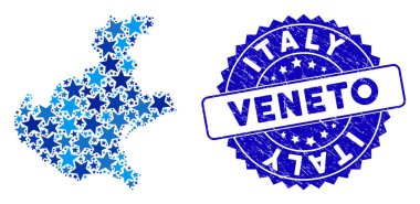 Mavi Yıldız Venedik Bölgesi Haritası Düzenleme ve Döşeme Damgası