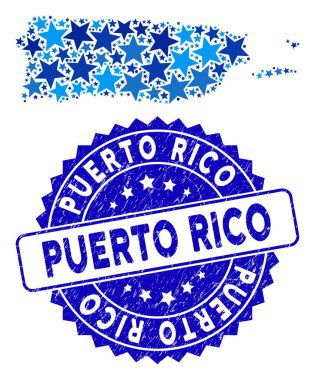 Mavi Yıldız Porto Riko Mozaik ve Tehlike Mührü Haritası
