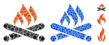 Kamp ateşi Kompozisyon Simgesi Yuvarlak Noktalar