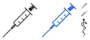 Boş Şırınga Bileşimi Yuvarlak Noktaların Simgesi