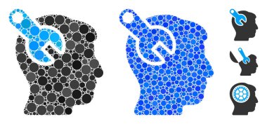 Baş Nöroloji Anahtarı Çemberlerin Mozaik Simgesi