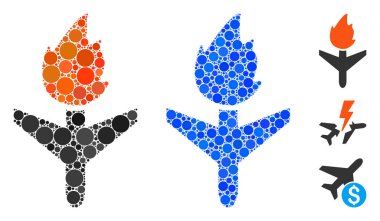 Ateşlenmiş Uçak Bileşimi Çember Noktaları Simgesi