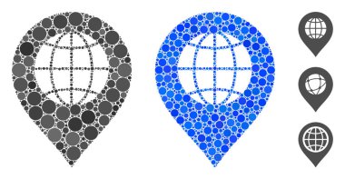 Küresel İşaretleyici Çemberlerin Mozaik Simgesi
