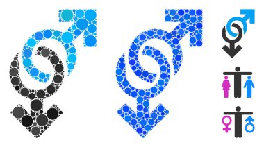 Yuvarlak Noktaların Gey Sembol Kompozisyon Simgesi