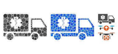 Tıbbi Teslimat Yuvarlak Noktaların Mozaik Simgesi