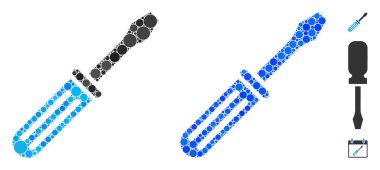 Yuvarlak Noktaların Tornavida Mozaik Simgesi