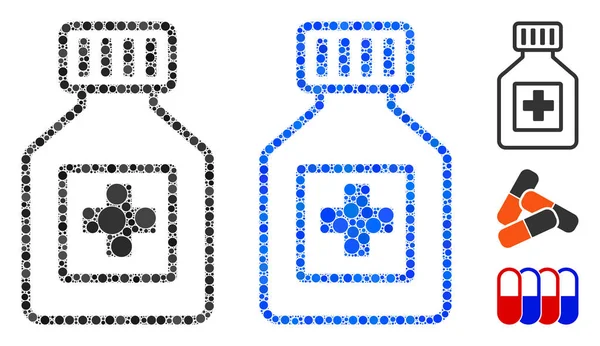 Farmacia Vial mosaico icono de los círculos — Archivo Imágenes Vectoriales