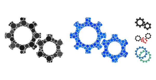 Composition des engrenages Icône d'objets sphériques — Image vectorielle