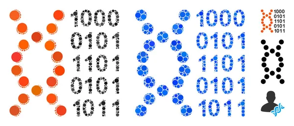 Dna Code Samenstelling Pictogram van Cirkelpunten — Stockvector