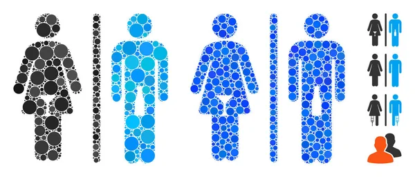 Icona di composizione delle persone alcooliche WC dei cerchi — Vettoriale Stock