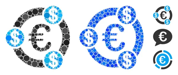 Euro Financial Collaboration Mosaic Icon of Circle Dots — ストックベクタ