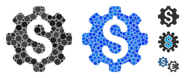 Opções de dólar Ícone mosaico de pontos redondos —  Vetores de Stock