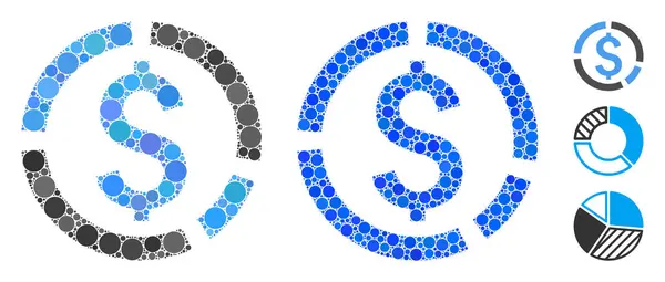 Illustrazione finanziaria Icona della composizione dei cerchi — Vettoriale Stock