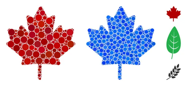 Feuille d'érable Composition Icône d'articles sphériques — Image vectorielle