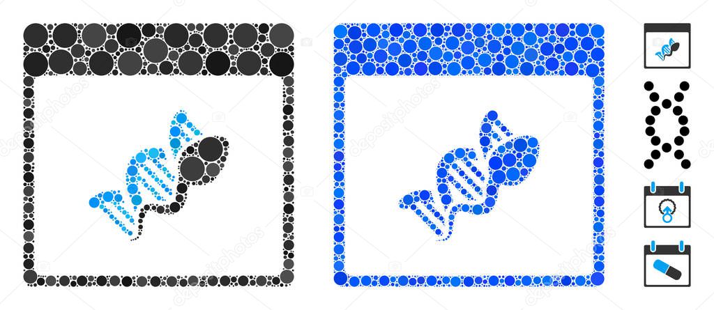 Sperm DNA Replication Calendar Page Composition Icon of Circles