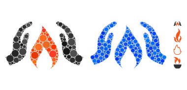 Eller Mozaik Çember Noktaları Simgesini Isın