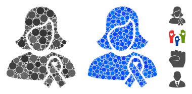 Dayanışma Çember Noktalarının Mozaik Simgesini Bağla