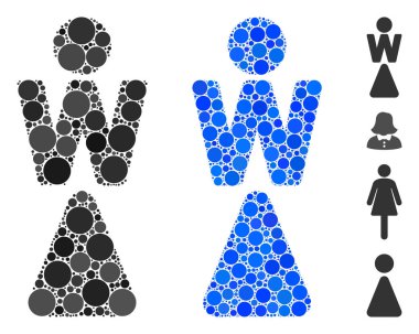 Küresel Ögelerin Kadın Mozaik Simgesi