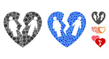 Kırık Aile Kalp Bileşimi Çemberlerin Simgesi