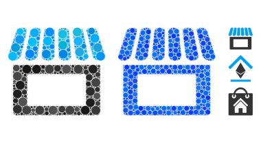 Küresel Ögelerin Dükkan Kompozisyon Simgesi