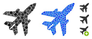 Küresel Ögelerin Uçak Mozaik Simgesi