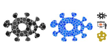 Bakteri Mozaik Çember Noktaları Simgesi