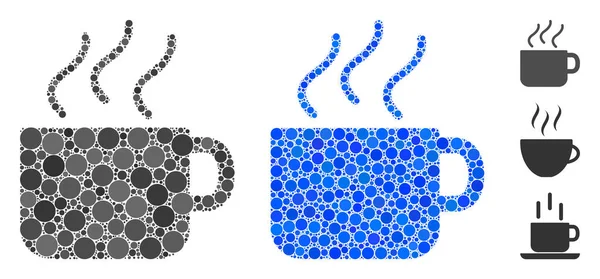 Icono de composición de taza de café de puntos de círculo — Archivo Imágenes Vectoriales