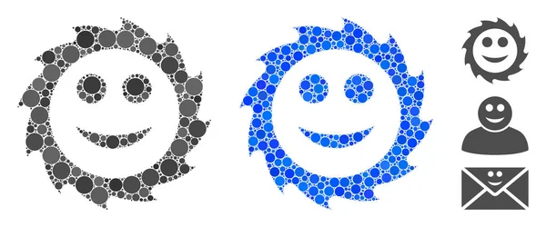 Κυκλική Λεπίδα Σύνθεση Χαμόγελου Εικονίδιο κύκλων — Διανυσματικό Αρχείο
