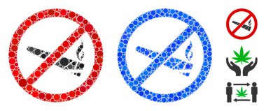 Küresel Ögelerin Sigara İçen Kenevir Mozaik Simgesi Yok