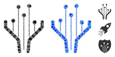 Çember Noktalarının Elektronik Filtresi Mozaik Simgesi