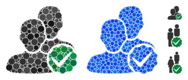 Erkekler Çember Noktalarının Sadece Kompozisyon Simgesi