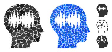 Beyin Dalgaları Kompozisyon Simgesi Yuvarlak Noktalar