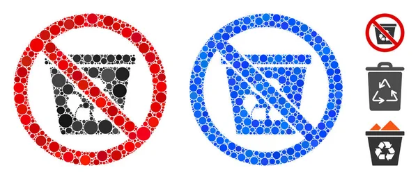 No Recycle Can Mosaic Icon of Round Dots — Stock Vector