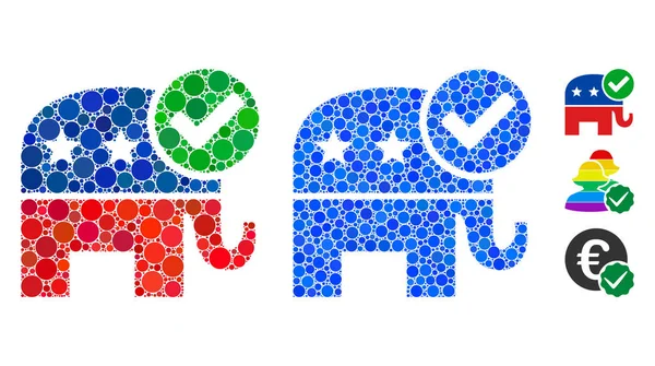 Vote Republican Composition Icon of Circle Dots — 스톡 벡터
