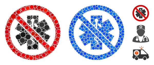 No Healthcare Mosaic Icon of Circle Dots — Stock Vector