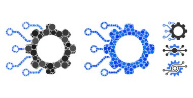 Yuvarlak Noktaların Dijital Şanzıman Bileşimi Simgesi