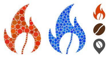 Kavrulmuş Kahve Mozaik Çember Noktaları Simgesi