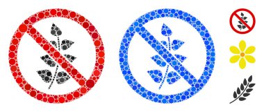 Küresel Ögelerin Flora Bitkisi Mozaik Simgesi Yok