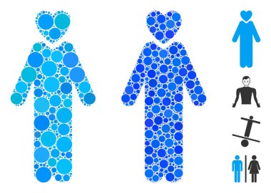 Aşık Adam Kompozisyon Simgesi Yuvarlak Noktalar