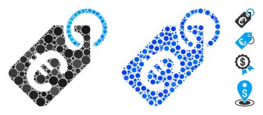 Yuvarlak Noktaların Euro Fiyat Etiketi Kompozisyon Simgesi