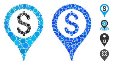 Banka Haritası İşaretçi Kompozisyon Yuvarlak Noktalar Simgesi