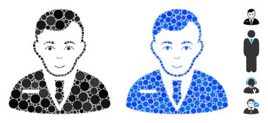 İşadamı Kompozisyon Yuvarlak Noktalar Simgesi