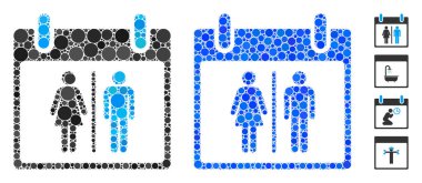 Küresel Ögelerin Su Dolapları Takvim Günü Kompozisyon Simgesi