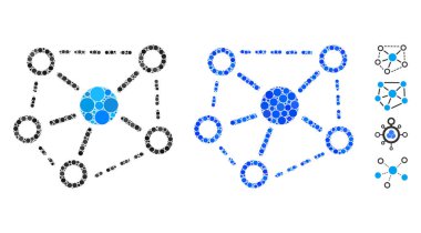 Molekül Bağlantıları Yuvarlak Noktaların Bileşimi Simgesi
