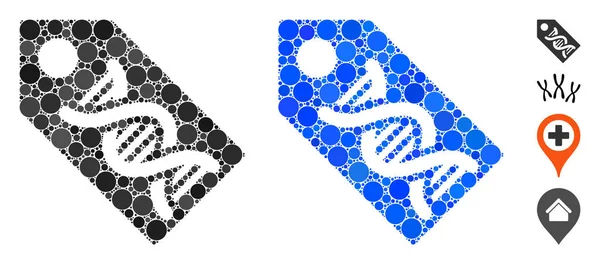 Icono de Composición de Marcadores de ADN de Puntos Redondos — Vector de stock