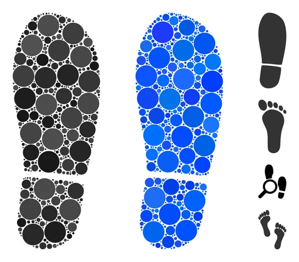 Boot Footprint Composition Icon of Round Dots — Stock Vector