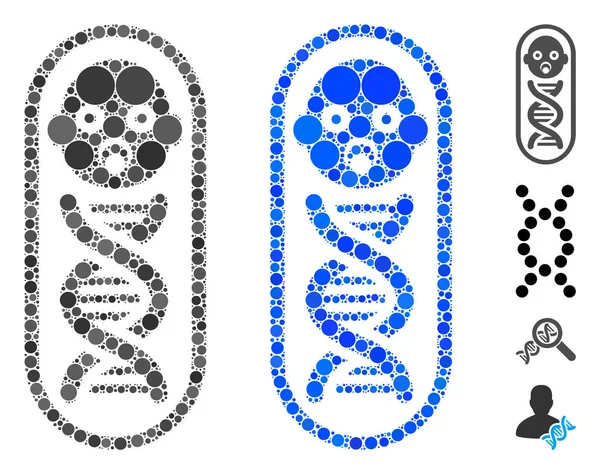 Composición del Genoma del Bebé Icono de Círculos — Archivo Imágenes Vectoriales