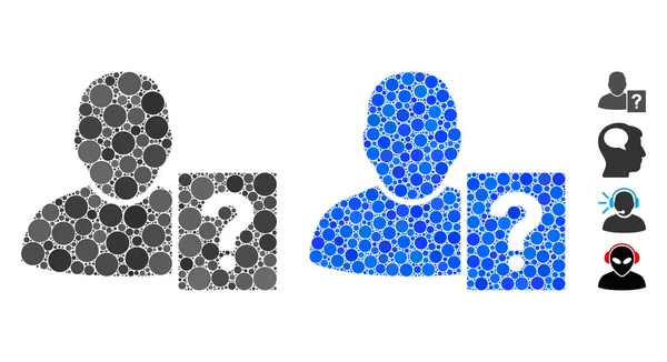 Yuvarlak Noktaların Kullanıcı Durumu Soru Bileşimi Simgesi