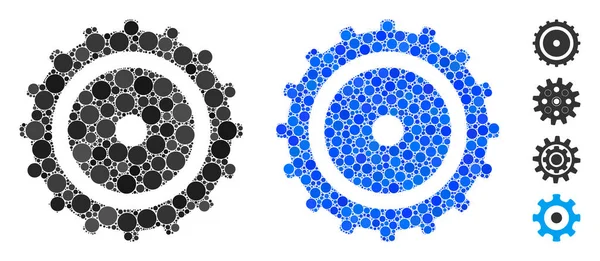 圆点Cog Wheel Mosaic图标 — 图库矢量图片